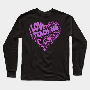 Cute teacher love for students on I Love Teaching 5th Grade tee Long Sleeve T-Shirt